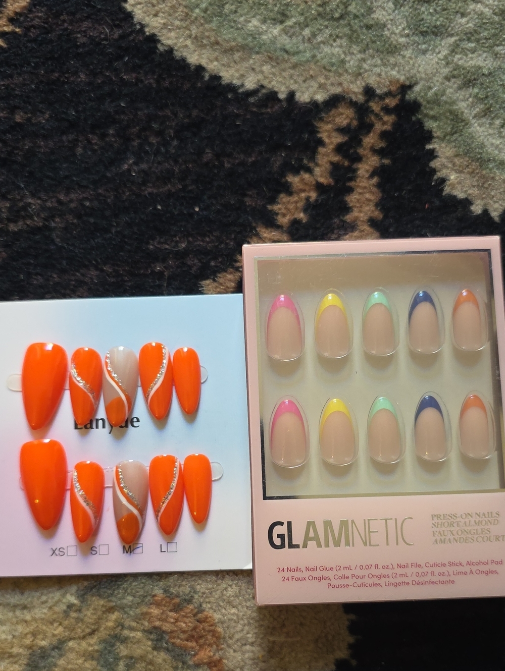 GLAMNETIC & Lansue Assorted Press-On Nail Set – Orange & Sprinkles